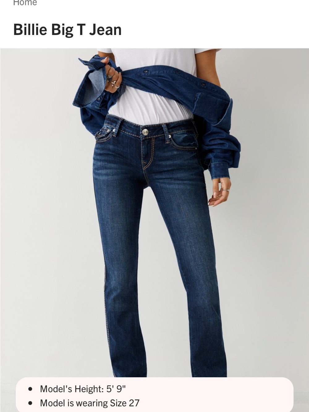 True Religion Billie Bootcut Jeans in Dark Blue